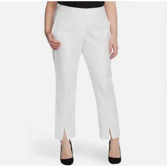 Vince Camuto Essentials Slim Leg Stretch Slit Ankle Pants Ivory Plus Sz 14W NWT - Picture 1 of 12